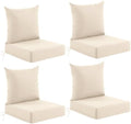 Deep Seat Patio Cushions Set of 4, 24x24x5.75 Inch, Waterproof Outdoor