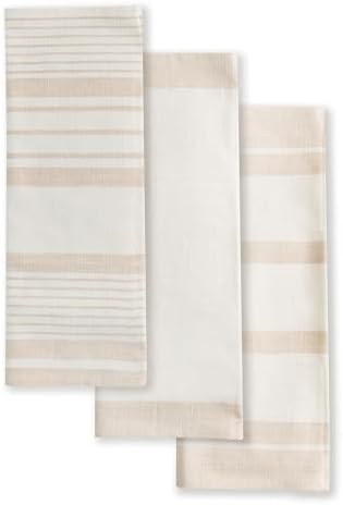 Benson Mills Cosima Set of 3 Kitchen Towels (18” X 28”, Natural)