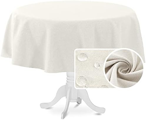 H.VERSAILTEX Linen Textured Tablecloth Round 70 inch Waterproof
