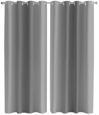Gray Ombre Blackout Window Curtains 96 Inch Length 2 Panels Set