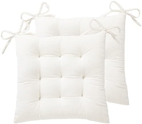 HLOVME Corduroy Chair Cushion with Ties Ultra Soft Warm Floor Cushion