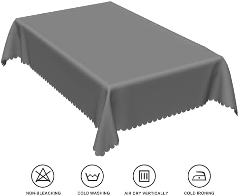 60x120inches Light Grey Rectangle Tablecloth Solid Color Stain and