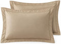 King Size Pillow Shams Set of 2, 100% Cotton Embroidered Pillowcase