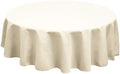 TableLinensforLess Polyester Round Tablecloth, 90 Inch Round, (Ivory)