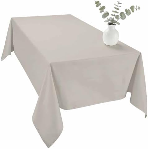 Light Grey Table Cloth Waterproof Tablecloths, Modern Farmhouse Solid