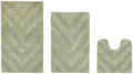 Soft Tufted Multi-Piece 100% Cotton Bathroom Rugs Set 3 Piece - Sage