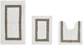 Tufted Cotton White Beige Bathroom Rugs Sets 3 Piece