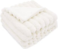 DEZ FURNISHINGS Luxury Reversible Textured Stripe Faux Fur & Velvet