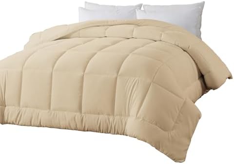 Cal-King (102'' x 96'') Size Comforter with Corner Tabs Beige