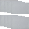 Gray Solid Color Placemat Set of 8, Burlap Placemats for Dining Table