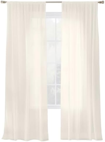 Solid Begin Semi Sheer Curtains 108 Inches Long Window Treatments