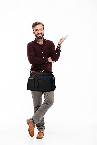 HEEDFIT Server Apron with 3 Pockets, Waist Apron, Waitress Apron for