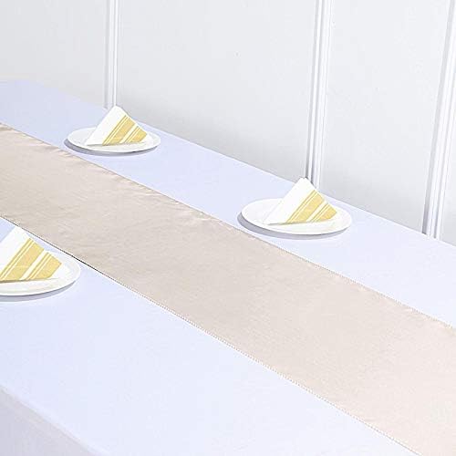 10 pcs 12 x 108 inch Beige Satin Table Runners - Wedding Table Top