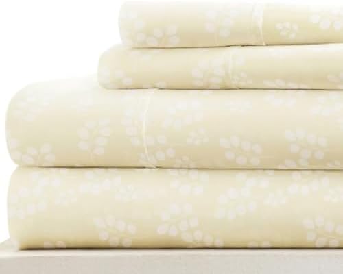 Linen Market 4 Piece Full Bedding Sheet Set (Ivory Wheatfield) - Sleep