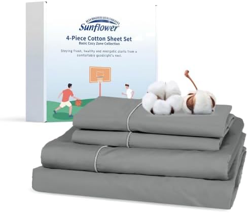 sunflower King Sheet Set Deep Pocket, 100% Cotton Sateen, Ultimate