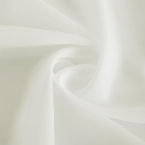 Semi Sheer Rod Pocket Curtains 50W x 108L 2 Panels, Cream White