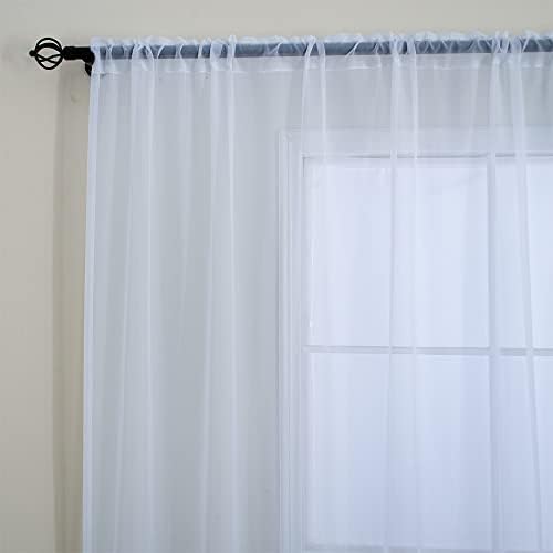 Linentalks Extra Wide White Sheer Curtains For Living Room, Patio Door