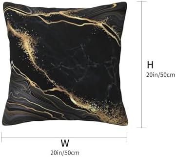 Marble Gold and Black Pillow Covers 20x20 in Sets of 2 Couch Pillow