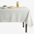 Ivory Jacquard Quilted Look Tablecloth by Bonanza, Polyester Dining