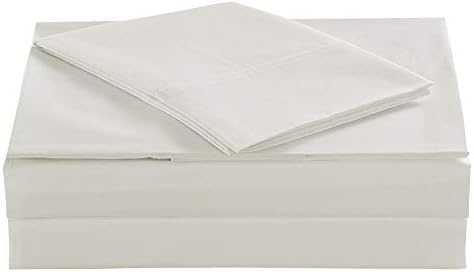 Twin Size Percale Bed Sheets, 200 Thread Count Cotton Polyester Blend