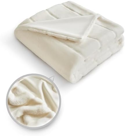 Sophia & William Dual-Sided Faux Rabbit Fur Throw Blanket, 90" x 90"