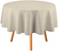 Round Tablecloth, Beige Solid Color Elegant Modern Table Cloth