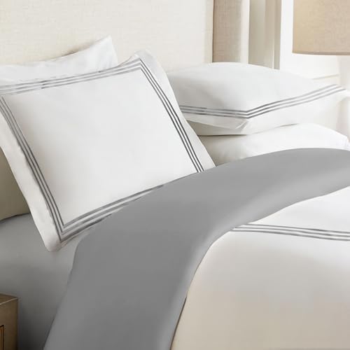 Lincove 100% Cotton Duvet Cover Queen Size - 400 Thread Count Soft