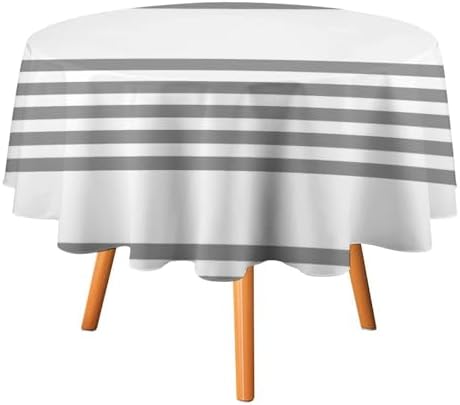 Grey and White Tablecloth Washable Dinng Table Covers Decorative for