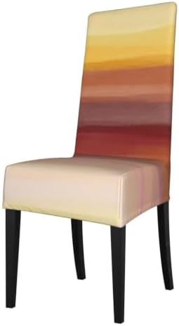 Neutral Earthy Handmade Stripes Boho Watercolor Stretch Chair Covers