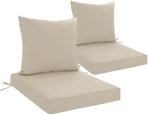 24x24 Inch Outdoor Cushions for Patio Furniture Set of 2, Waterproof