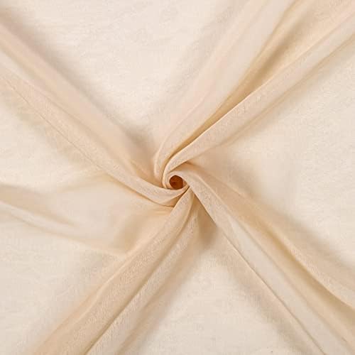 Home Fashion Set of 2 Linen-Textured Semi-Sheer Curtain Panels