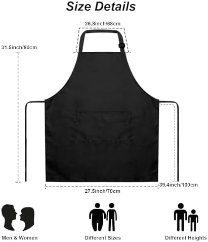 15-Pack Adult Aprons for Women Men, Adjustable Strap, 2 Pockets