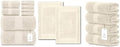 White Classic Ivory 8 Piece Towel Set