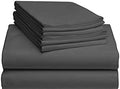 4 Piece 800-Thread-Count 100% Cotton Sheet Dark Grey King-Sheets Set