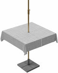 Square 60"x60" Patio Tablecloth with Umbrella Hole, Rustic Light Gray