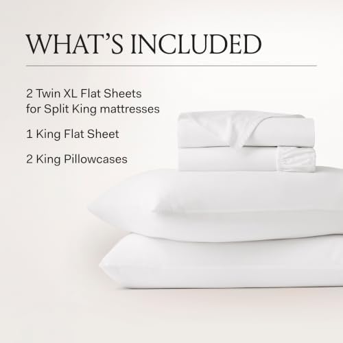 BOLL & BRANCH Signature Hemmed Sheet Set, Split King, Cream