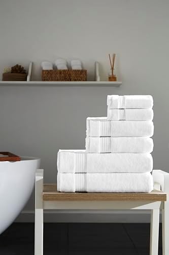 Ozdilek 6-Piece Bath Towel Set, 2 Bath, 2 Hand, 2 Wash, 100% Cotton