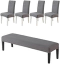 CRFATOP Dining Room Chair Slipcovers Set of 4 with Bench Chair