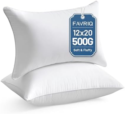 FAVRIQ 12 x 20 Throw Pillow Inserts (Set of 2), Rectangle Interior