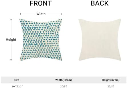CXMEIFLY Teal Pillow Covers 20x20 Inch Set of 2 Aqua Polka Dot Outdoor