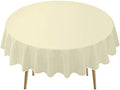 Ivory Plastic Tablecloths 2 Pack Cream Disposable Table Covers 84 Inch