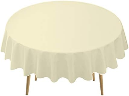 Ivory Plastic Tablecloths 2 Pack Cream Disposable Table Covers 84 Inch