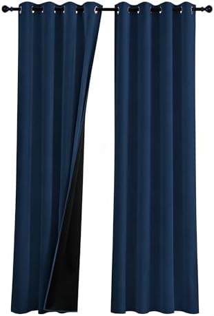 RYB HOME 100% Blackout Curtains for Bedroom Living Room 96 inches Long