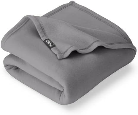 Bare Home Polar Fleece Blanket (Full/Queen, Grey)