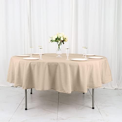 Tableclothsfactory 90" Nude Polyester Round Tablecloth, Reusable Linen