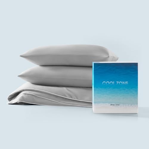 SLEEP ZONE Queen Cooling Comforter Set for Hot Sleepers, Nanotex