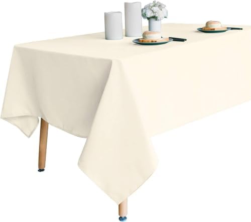 Obstal 210GSM Rectangle Table Cloth, Ivory, 60 x 102 Inch