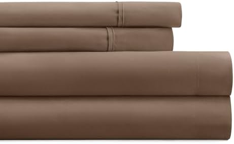 LINENS & HUTCH Sheet Set Solid Microfiber Ultra Soft Bedding - Queen