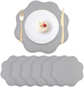 Placemat Set of 6 Faux Leather Placemats for Kitchen Dining Table