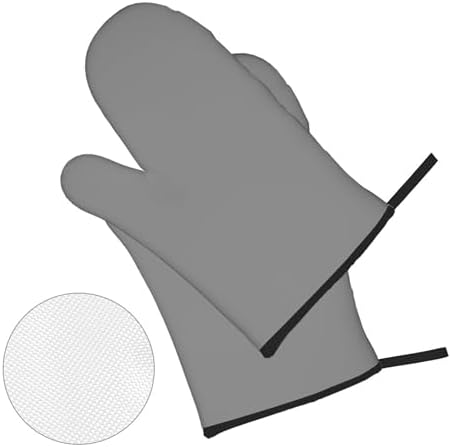 4Pcs Oven Mitts and Potholders, Grey Solid Color Elegant Oven Mitts